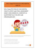 WGU D449 PSYCHOLOGY AND MENTAL &NewLine;HEALTH LATEST 2026 FINAL ASSESSMENT &NewLine;EXAM 1 &lpar;OA&rpar; GRADED A&plus; COMPLETE 70 &NewLine;QUESTIONS FULLY SOLVED 100&percnt; &NewLine;ORIGINAL&vert;SOLVED &NewLine; 