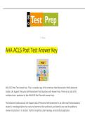 American Heart Association Advanced Cardiovascular Life Support Post Test Questions and Answers Study Guide