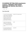 JB Learning EMT Final Exam Questions & Answers 2026&ndash;2027 &vert; Comprehensive Study Guide &vert; Latest Exam Prep &vert; Verified Solutions