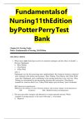 Updated&sol;Latest Fundamentals of Nursing 11th Edition Patricia A&period; Potter Anne Griffin Perry Patricia A&period; Stockert Amy Hall Test Bank Complete All Chapters Comprehensive Nursing Fundamentals Resource Practice Questions Answers Rationales Clinical Skills Patie