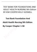 Test Bank Foundation And&NewLine;Adult Health Nursing 9th Edition &NewLine;By Kim Cooper