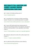 MSSC QUALITY FULL QUESTIONS AND &NewLine;CORRECT ANSWERS VERIFIED &NewLine;CERTIFICATION STUDY PACK 