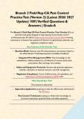 Branch 2 Field Rep-CA Pest Control Practice Test &lpar;Version 2&rpar; &lpar;Latest 2026&sol; 2027 Update&rpar; 100&percnt; Verified Questions & Answers &vert; Grade A&NewLine;&NewLine;