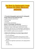 Test Bank for Radiographic Image Analysis 5th Edition Martensen&NewLine;Answers