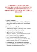CALIFORNIA C-33 PAINTING AND &NewLine;DECORATING CONTRACTOR EXAMINATION &NewLine;COMPLETE QUESTIONS AND DETAILED &NewLine;SOLUTIONS LATEST UPDATE THIS YEAR JUST &NewLine;RELEASED