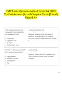 CMT Exam Questions with all Correct & 100&percnt; Verified Answers &vert;Actual Complete Exam &vert;Already Graded A&plus;