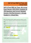 EMT-B Final PREP All Them JBL Actual &NewLine;Exam Newest 2025&sol;2026 Complete All &NewLine;250 Questions And Correct Detailed &NewLine;Answers &lpar;Verified Answers&rpar; &vert;Already &NewLine;Graded A&plus;&vert;&vert;Brand New 