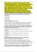 Fall Semester 2026&ndash;2027 Florida Real Estate Sales Associate Updated 2026 &vert; 190&plus; Questions and Answers &vert; Florida Real Estate Sales Associate License Exam Prep&comma; Comprehensive Study Guide&comma; Practice Exam&comma; Test Bank&comma; Florida Real Estate Principles&comma; License Law