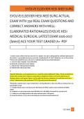 EVOLVE ELSEVIER HESI MED SURG &NewLine;EVOLVE ELSEVIER HESI MED SURG ACTUAL &NewLine;EXAM WITH 350 REAL EXAM QUESTIONS AND &NewLine;CORRECT ANSWERS WITH WELL- &NewLine;ELABORATED RATIONALES&sol; EVOLVE HESI &NewLine;MEDICAL SURGICAL LATEST EXAM 2026-2027 &NewLine;&lpar;latest&rpar; ACE YOUR TEST GRADED A&plus; -PDF
