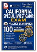 California Special Investigator Exam practice Examination 100 Questions And Answers Plus &NewLine;Rationales Latest 2026&sol;27 Instant Pdf Download 