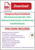 Emergency Nurse Practitioner &lpar;ENP&rpar; Ultimate Exam 2026&ndash;2027 &vert; ENP-C Certification Practice Questions&comma; Verified Answers & Detailed Rationales &vert; Complete Emergency Medicine Review &vert; A&plus; Study Guide