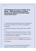 ATI Pediatric Proctored 2025 &vert; NGN Practice Questions&comma; Verified Answers & Next Gen NCLEX Preparation 2026&ndash;2027