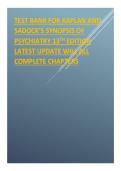 TEST BANK FOR KAPLAN AND SADOCK&rsquo;S SYNOPSIS OF PSYCHIATRY 13TH EDITION LATEST UPDATE WILL ALL COMPLETE CHAPTERS&period;pdf&NewLine;&NewLine;