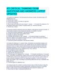 ATI CRITICAL THINKING EXAM QUESTIONS AND ANSWERS LATEST UPDATED&NewLine;