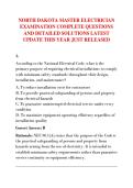 NORTH DAKOTA MASTER ELECTRICIAN &NewLine;EXAMINATION COMPLETE QUESTIONS &NewLine;AND DETAILED SOLUTIONS LATEST &NewLine;UPDATE THIS YEAR JUST RELEASED 