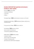 Hondros NUR 205 final questions and answers&NewLine;Graded A&plus; latest update&NewLine;FICA tool -F-Faith or beliefs&NewLine;I-Importance and Influence&NewLine;C-Community&NewLine;A-Address&NewLine;Physiological Fatigue -Caused by exercise&comma; or excessive use of muscles&NewLine;Pathological&sol;seco