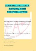 NURS 507 - FINAL EXAM &NewLine;20262027 WITH &NewLine;VERIFIED ANSWER &NewLine; &NewLine; 