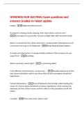 HONDROS NUR 163 FINAL Exam questions and&NewLine;answers Graded A&plus; latest update&NewLine;Fatigue -Subjective Measurement&NewLine;If someone is having trouble sleeping&comma; what intervention could we use&quest; -&NewLine;Encourage pt to go outside&comma; because sunlight helps with melatonin levels