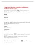Hondros Nur 155 Exam questions and answers&NewLine;Graded A&plus; latest update&NewLine;Tanner's Model of Clinical Judgement -A model based on how a nurse&NewLine;thinks&comma; it explains the 4 steps in the critical thinking process that nurses use to&NewLine;solve any problem&colon;&NewLine;Notici