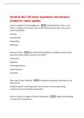 Hondros Nur 155 exam 1questions and answers&NewLine;Graded A&plus; latest update&NewLine;Tanner's Model of Clinical Judgement -A model based on how a nurse&NewLine;thinks&comma; it explains the 4 steps in the critical thinking process that nurses use to&NewLine;solve any problem&colon;&NewLine;Notic