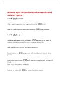 Hondros NUR 150 questions and answers Graded&NewLine;A&plus; latest update&NewLine;A- SBAR -assessment&NewLine;After a vagianl suppository how long should they lay -15 min&NewLine;After we give an injection