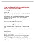 Hondros 172 Exam 2 Medications questions and&NewLine;answers Graded A&plus; latest update&NewLine;Heparin -Classification&colon; Anticoagulant&NewLine;Route&colon; IV&comma; subQ&NewLine;Action&colon; prevents conversion of fibrinogen to fibrin and prothrombin to thrombin&NewLine;by enhancing inhibitory effects of ant
