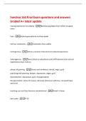 hondros 163 final Exam questions and answers&NewLine;Graded A&plus; latest update&NewLine;Coping mechanism for elderly -Reminiscing helps them reflect on good&NewLine;times&NewLine;Fear -elderly generally do not fear death&NewLine;Intrinsic motivation -motivation from within&NewLine;homogenous -share 
