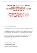 CERTIFIED SUBSTANCE ABUSE &NewLine;COUNSELOR &lpar;CSAC&rpar; &NewLine;COMPREHENSIVE CERTIFICATION &NewLine;EXAMINATION&NewLine;100 CERTIFICATION-LEVEL &NewLine;PRACTICE QUESTIONS WITH &NewLine;DETAILED RATIONALES