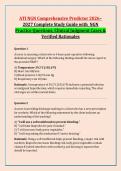 ATI NGN Comprehensive Predictor 2026&NewLine;2027 Complete Study Guide with  NGN &NewLine;Practice Questions&comma; Clinical Judgment Cases & &NewLine;Verified Rationales 