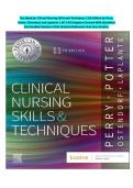 Test Bank for Clinical Nursing Skills and Techniques 11th Edition by Perry&comma; Potter&comma; Ostendorf&comma; and Laplante