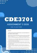 CDE3701 Assignment 3 2026 - Distinction &vert; Due 17 July 2026