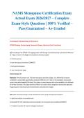 NAMS Menopause Certification Exam Actual Exam 2026&sol;2027 &ndash; Complete Exam-Style Questions &vert; 100&percnt; Verified &ndash; Pass Guaranteed &ndash; A&plus; Graded&NewLine;