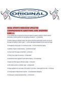 HOSA SPORTS MEDICINE UPDATED COMPREHENSIVE QUESTIONS AND ANSWERS
