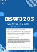 BSW3705 Assignment 2 2026 - Distinction &vert; Due July 2026
