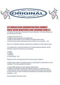 ATI MEDICATION ADMINISTRATION CORRECT FINAL EXAM QUESTIONS AND ANSWERS SURE