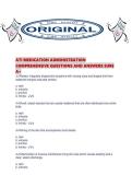 ATI MEDICATION ADMINISTRATION COMPREHENSIVE QUESTIONS AND ANSWERS