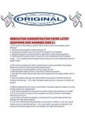 MEDICATION ADMINISTRATION PAPER LATEST QUESTIONS AND ANSWERS SURE A&period;pdf