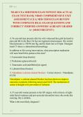 NR 603 CEA MIDTERM EXAM NEWEST 2026 ACTUAL &NewLine;EXAM TEST BANK&vert; NR603 COMPREHENSIVE EXIT &NewLine;ASSESSMENT &lpar;CEA&rpar; MID-TERM EXAM REVIEW &NewLine;WITH COMPLETE REAL EXAM QUESTIONS AND &NewLine;CORRECT VERIFIED ANSWERS&sol; ALREADY GRADED &NewLine;A&plus; &lpar;MOST RECENT&excl;&excl;&rpar; 