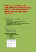 WGU C723 Quantitative Analysis & Decision‑Making Tools Exam &ndash; Verified Questions and Correct Answers &lpar;2026 Updated Objective Assessment Solutions&rpar;