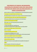 D196 PRINCIPLES OF FINANCIAL AND MANAGERIAL &NewLine;ACCOUNTING-PRE ASSESSMENT EXAM LATEST 2026 UPDATED &NewLine;QUESTIONS AND VERIFIED 100&percnt; SOLUTIONS &lpar;2026&sol;2027&rpar; &vert;A&plus; &NewLine;GRADED &vert;GUARANTEED PASS
