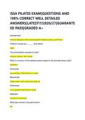 ISSA PILATES EXAM&vert;QUESTIONS AND &NewLine;100&percnt; CORRECT WELL DETAILED &NewLine;ANSWERS&vert;LATEST&excl;&excl;&excl;&excl;2026&sol;27&vert;GUARANTE&NewLine;ED PASS&vert;GRADED A&plus;