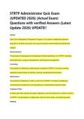 STRTP Administrator Quiz Exam &NewLine;&lpar;UPDATED 2026&rpar; &lpar;Actual Exam&rpar; &NewLine;Questions with verified Answers &lpar;Latest &NewLine;Update 2026&rpar; UPDATE&excl;&excl; 