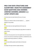 WGU C949 DATA STRUCTURES AND &NewLine;ALGORITHMS I OBJECTIVE ASSESSMENT &NewLine;EXAM QUESTIONS AND ANSWERS &NewLine;&lpar;VERIFIED ANSWERS&rpar; &vert;GRADED A&plus;&vert;&vert; &NewLine;LATEST UPDATE 2026 