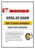 APEA 3P Exam 500&plus; Practice Questions &lpar;2026&sol;2027&rpar; &lpar;PDF&rpar; &vert; FNP Review &vert; APEA