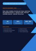 General Psychology Final Exam Actual 2026&sol;2027 &ndash; Complete Exam-Style Questions &vert; 100&percnt; Verified &ndash; Pass Guaranteed &ndash; A&plus; Graded 