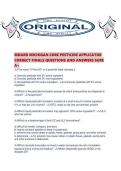 MDARD MICHIGAN CORE PESTICIDE APPLICATOR CORRECT FINALS QUESTIONS AND ANSWERS SURE