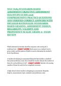 WGU D184 STANDARDS-BASED ASSESSMENT OBJECTIVE ASSESSMENT &lpar;OA&rpar; STUDY GUIDE 2026  COMPREHENSIVE PRACTICE QUESTIONS AND VERIFIED CORRECT ANSWERS WITH DETAILED RATIONALES  STANDARDS-BASED GRADING&comma; ASSESSMENT DESIGN&comma; RELIABILITY&comma; VALIDITY AND PROFICIENCY SCALE