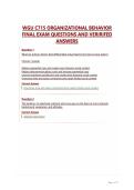 WGU C715 ORGANIZATIONAL BEHAVIOR FINAL EXAM QUESTIONS AND VERIFIED ANSWERS