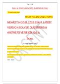 EXAM 4&colon; COMMUNICATION QUESTIONS EXAM  &NewLine;  Download now  &NewLine;HIGH YIELDS QUES TIONS  &NewLine;NEWEST MODEL 2026 EXAM  LATEST &NewLine;VERSION SOLVED QUESTIONS & &NewLine;ANSWERS VERIFIED 100 &percnt; &NewLine;Exam 