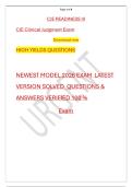 CJE READINESS III &NewLine;CJE Clinical Judgment Exam  &NewLine;Download now  &NewLine;HIGH YIELDS QUESTIONS 